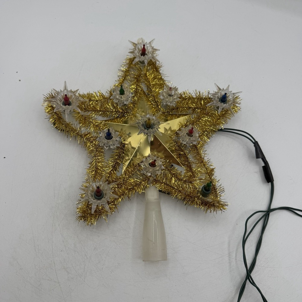 Vintage Star Tree Top Single Side 11β Lights Christmas Topper K-Mart - Tested